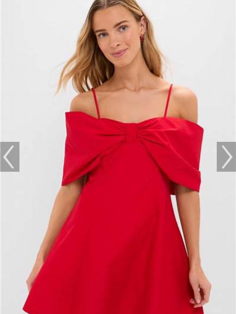 Tuckernuck Hyacinth House - Red Off-Shoulder Bow Dress